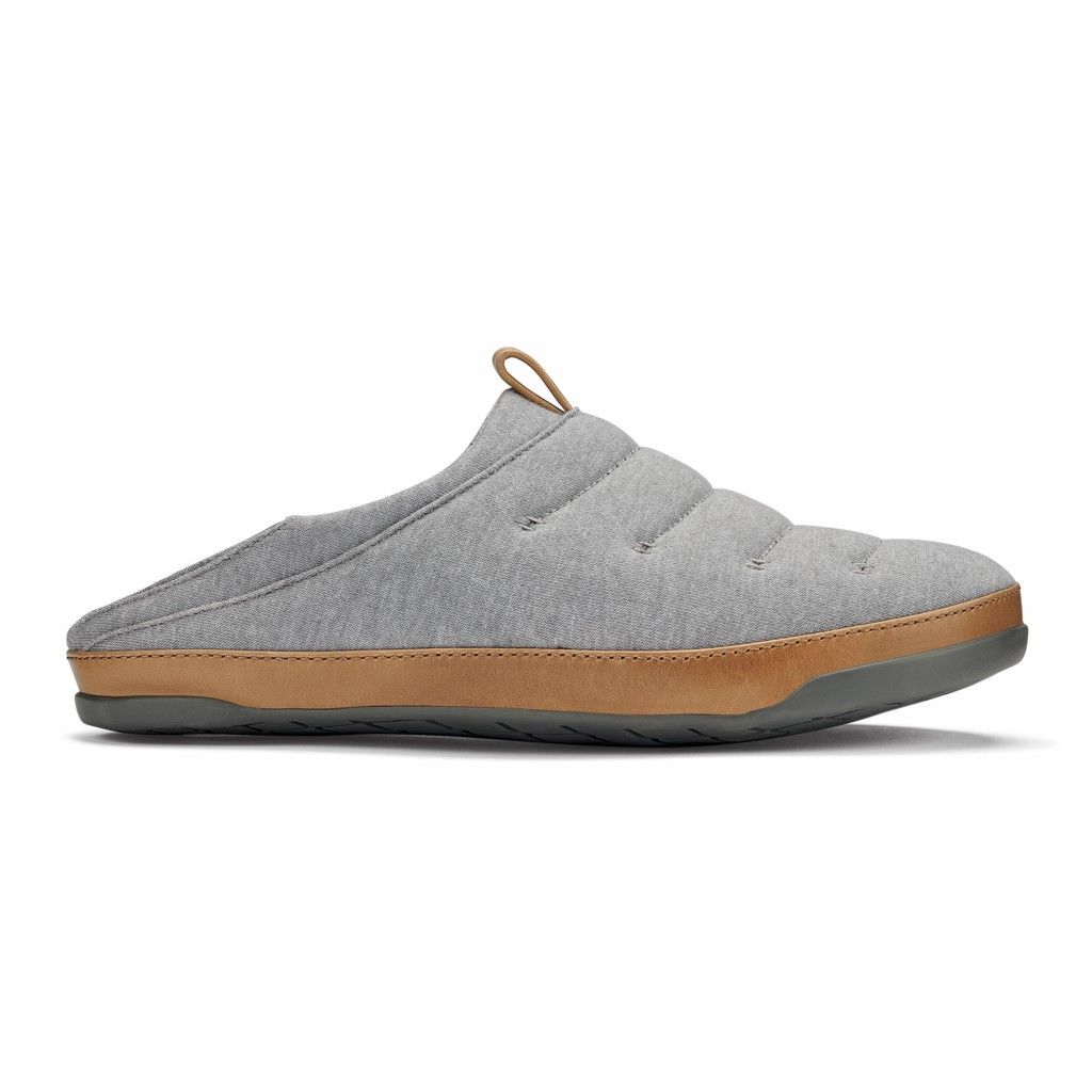 Zapatos Olukai Mahana - Pantuflas Hombre Grises 20159-643